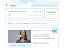 Tablet Screenshot of geekbeat.hover.com